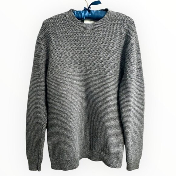 Selected Homme Men's twisted knit LS crew sweater jumper heather grey charcoal M - Picture 5 of 7